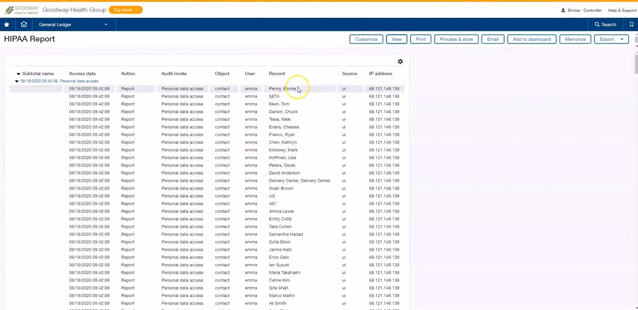 Sage Intacct audit trail