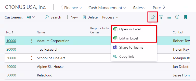 Excel reporting in Business Central