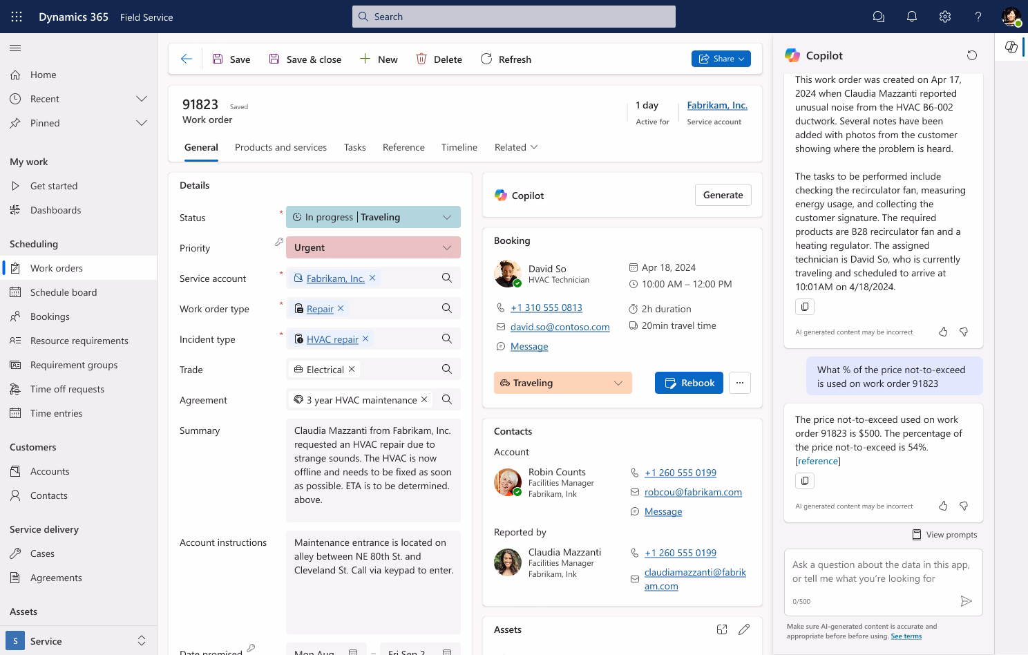 Copilot in Dynamics 365 Field Service