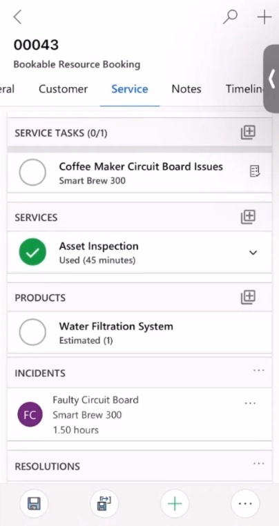 Dynamics 365 Field Service Mobile App - Service