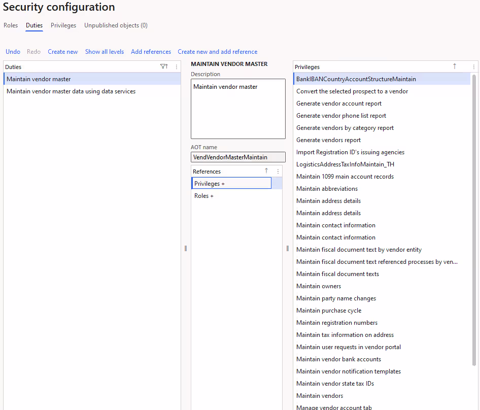 Dynamics 365 Finance & Operations segregation of duties - Role-based security framework