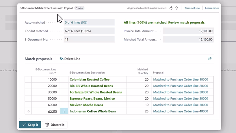 E-Document mapping in Copilot