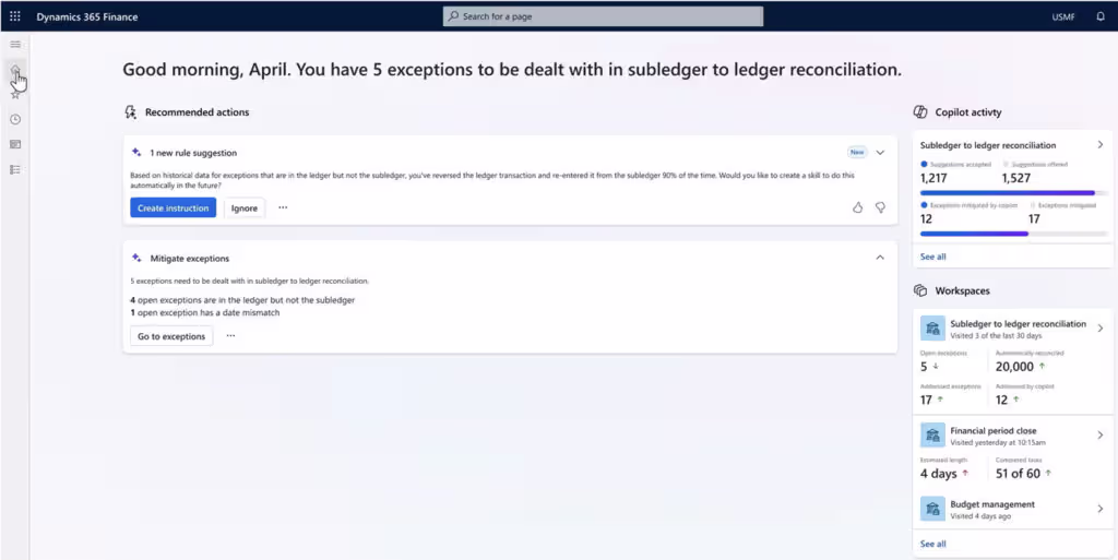 Account reconciliation agent in D365 Finance