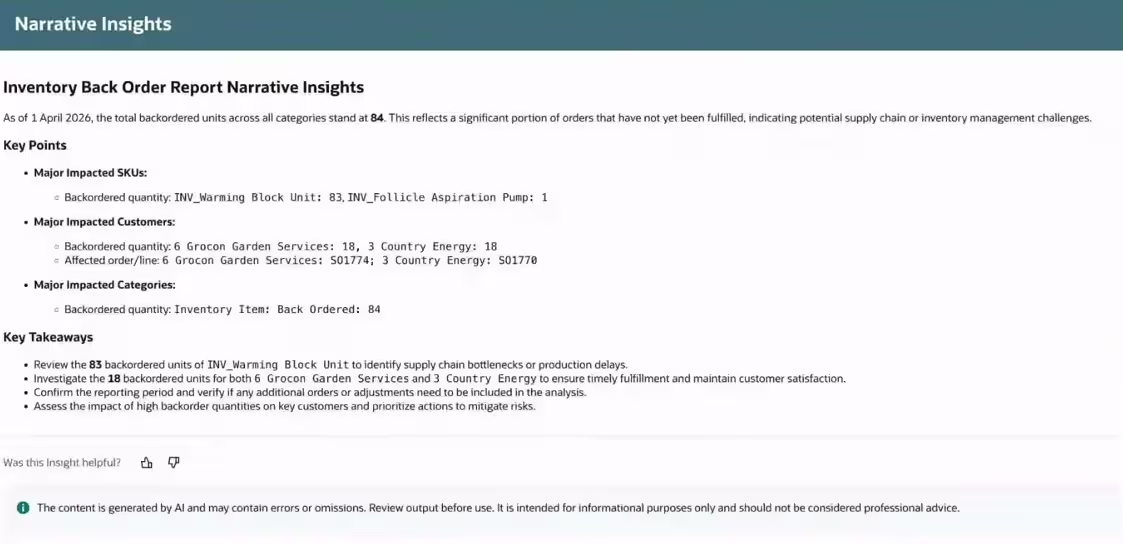 NetSuite 2026.2 inventory reorder point narrative insights