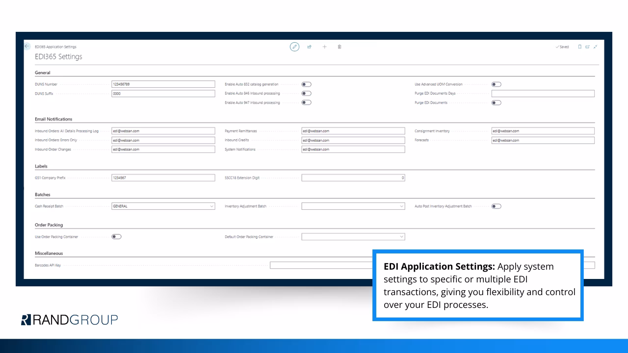 EDI 365 - Screenshot 2