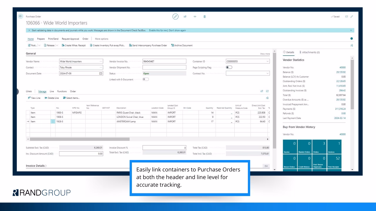Inbound Container Handling - Screenshot 1