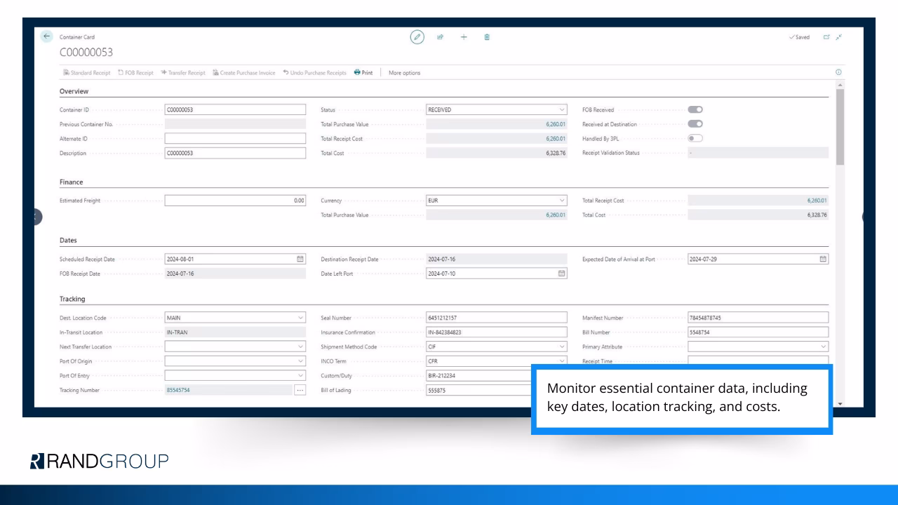 Inbound Container Handling - Screenshot 2
