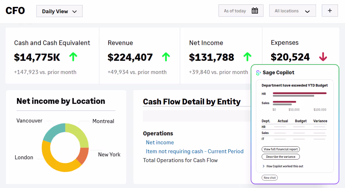 Sage Copilot Variances