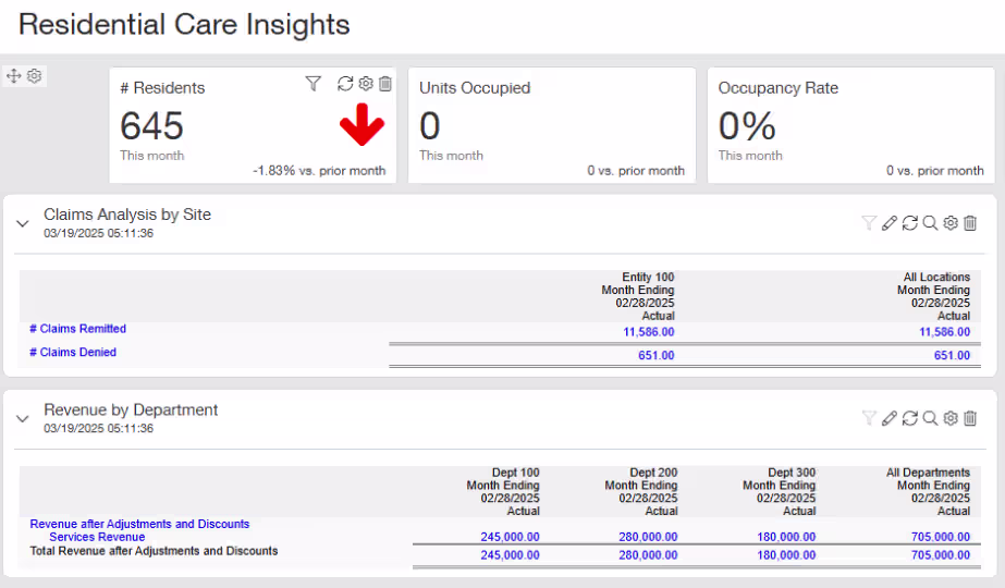 Sage Intacct EHRConnect Insights