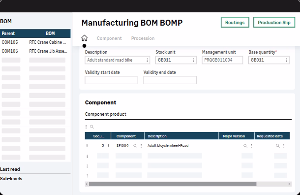 Sage X3 BOM planning