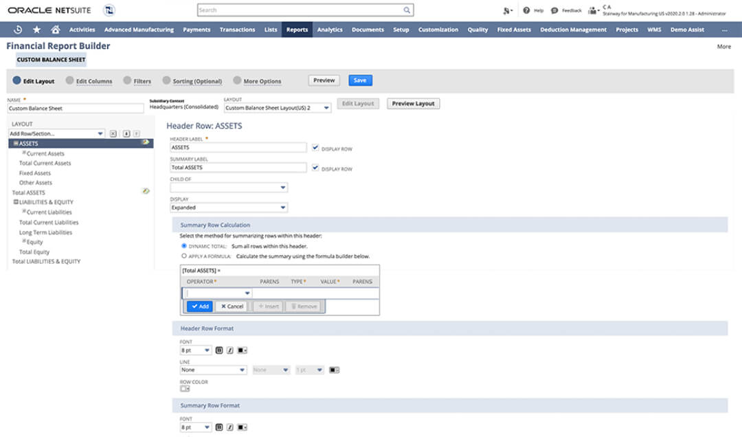 Report Builder in NetSuite
