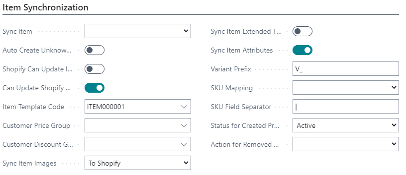 Business Central Item Setup