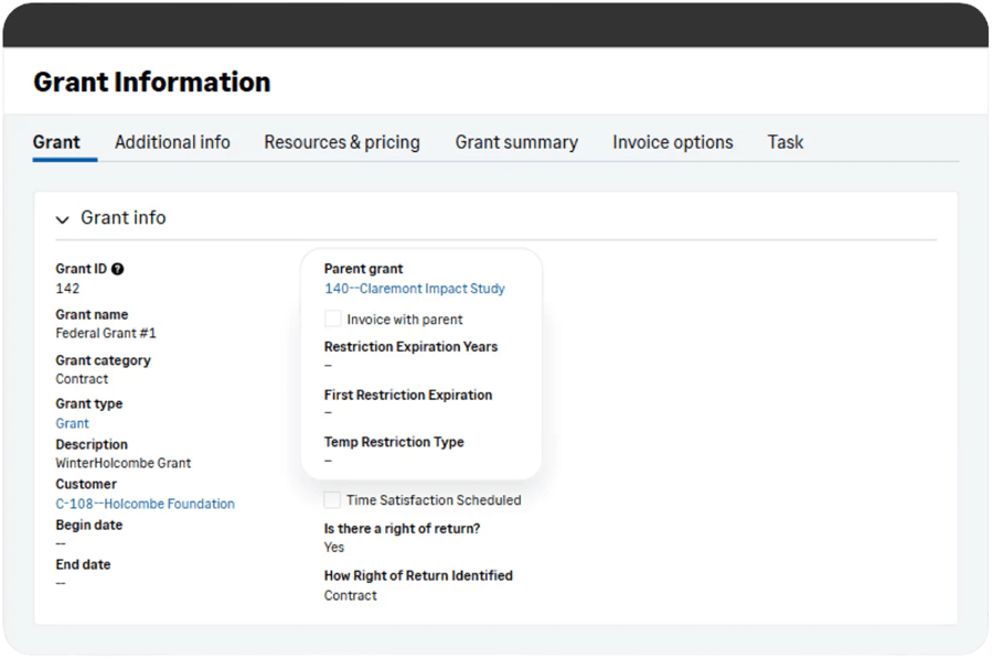 Sage Intacct Grant Management