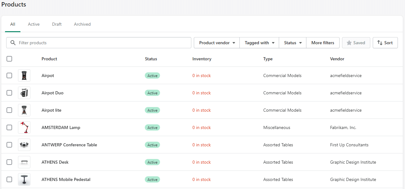 Shopify Products from Business Central Integration