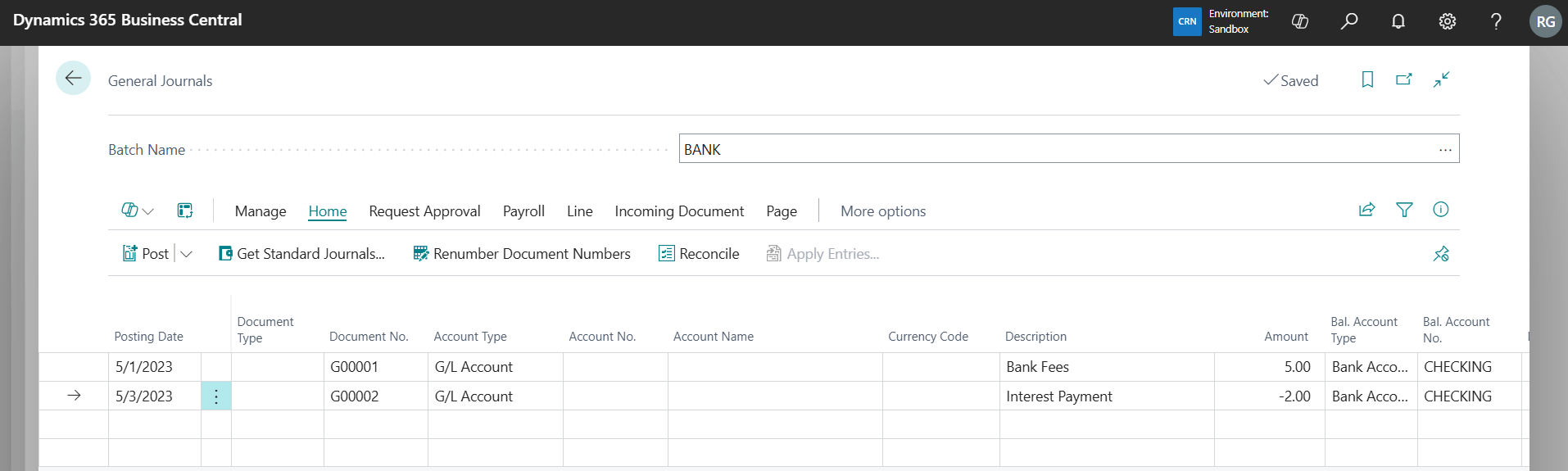 Bank Reconciliation in Business Central - Transfer to GL