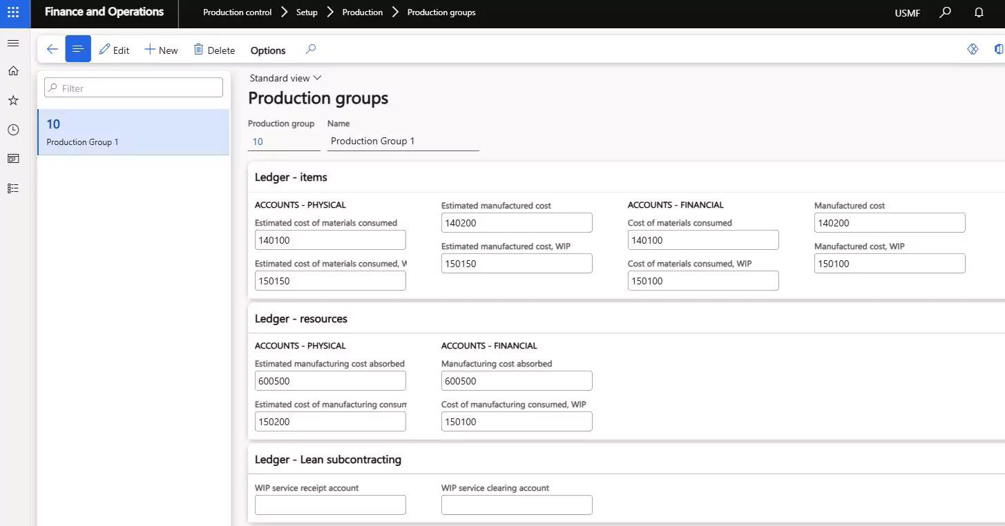 Dynamics 365 F&O Manufacturing