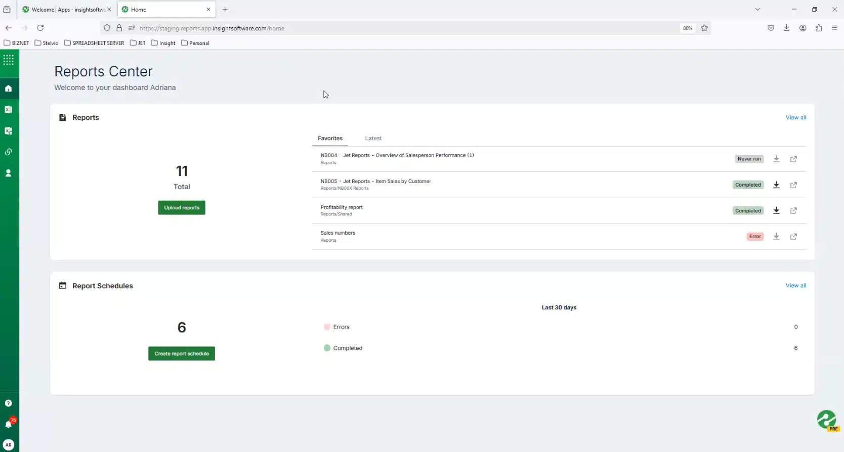 Jet Reports Online: Report Center