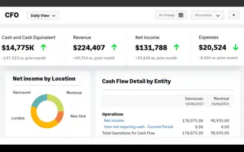 Sage Intacct CFO Dashboard
